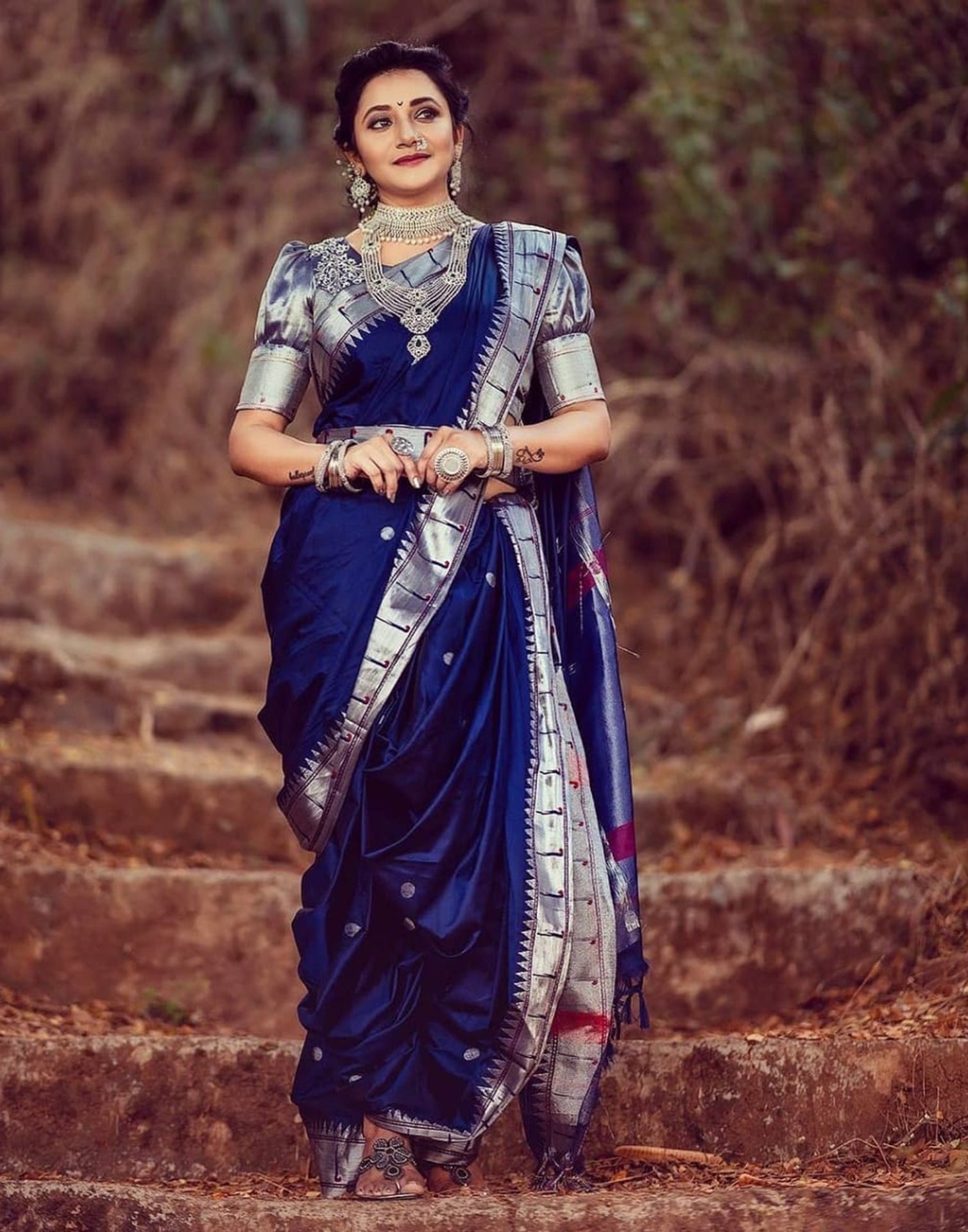Blue Banarasi Silk Saree | Sudathi