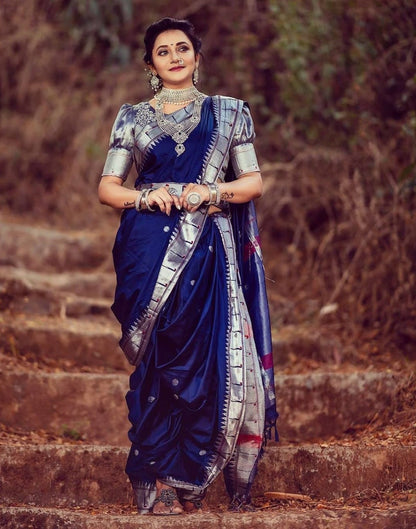 Blue Banarasi Silk Saree | Sudathi