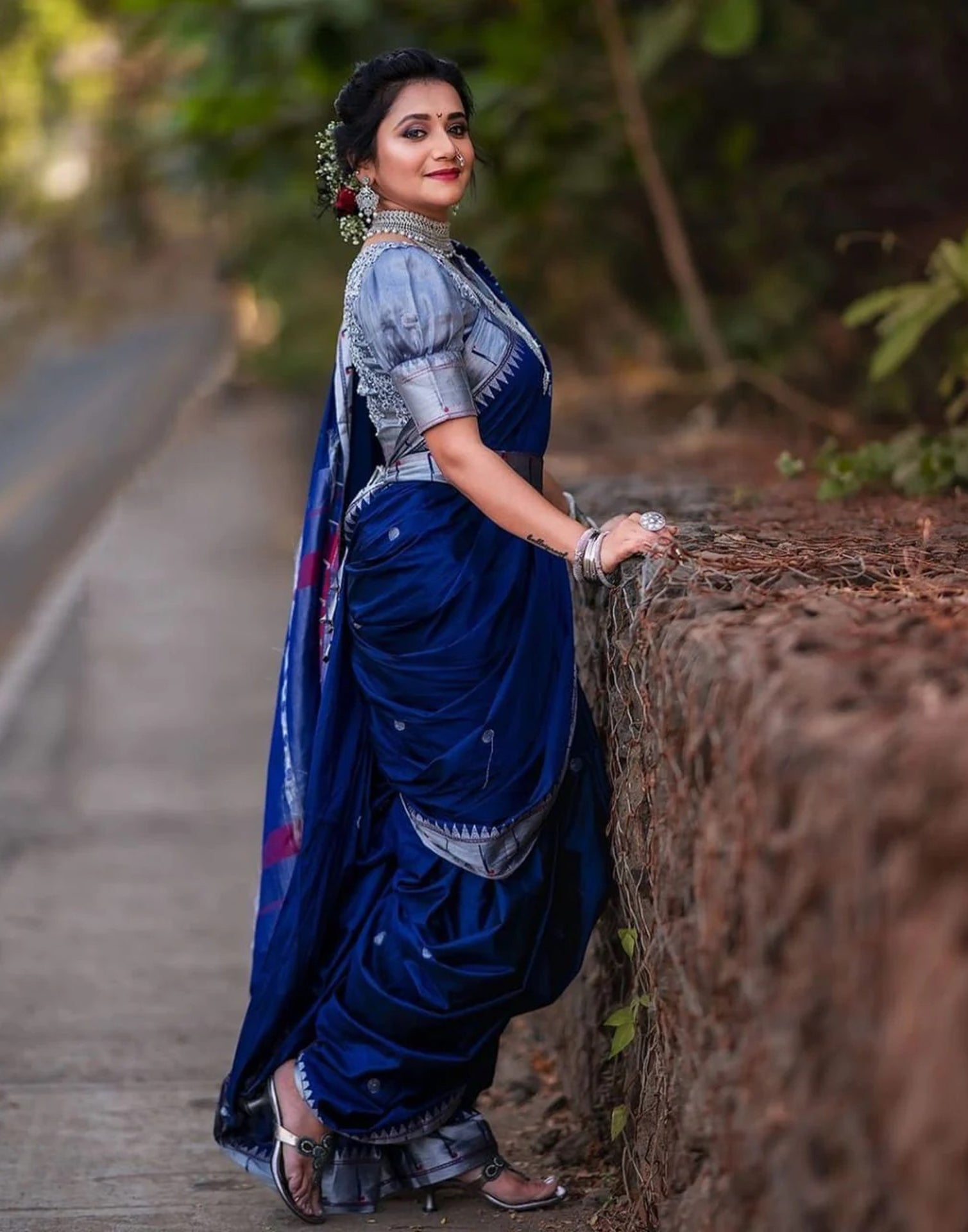 Blue Banarasi Silk Saree | Sudathi