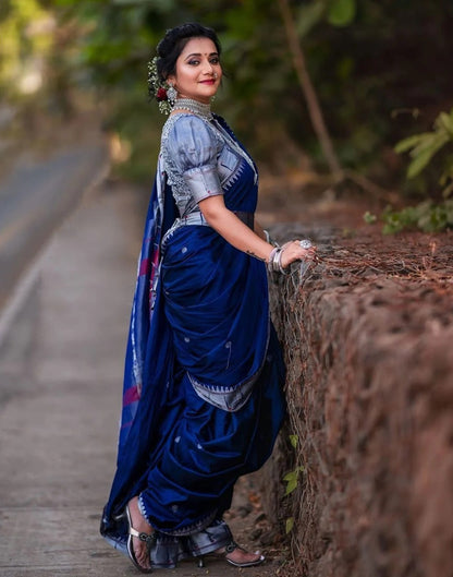 Blue Banarasi Silk Saree | Sudathi