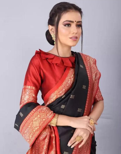 Black Banarasi Silk Saree | Sudathi