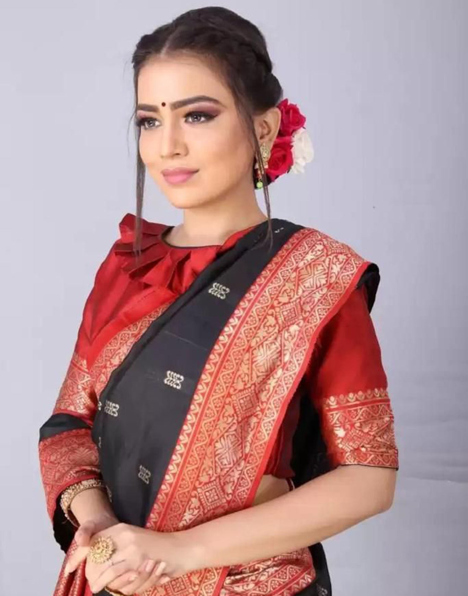 Black Banarasi Silk Saree | Sudathi