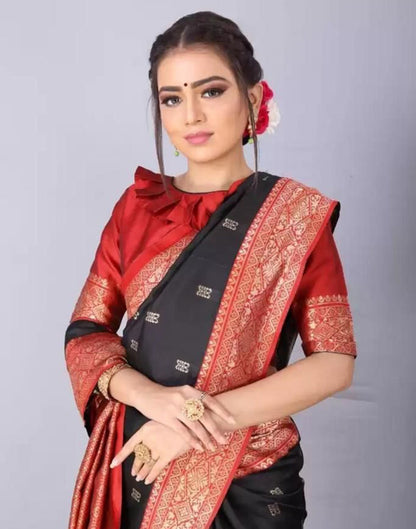 Black Banarasi Silk Saree | Sudathi