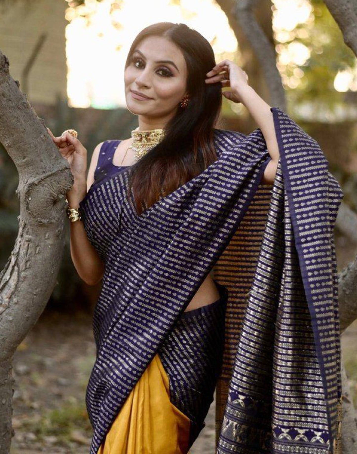 Blue Banarasi Silk Saree | Sudathi