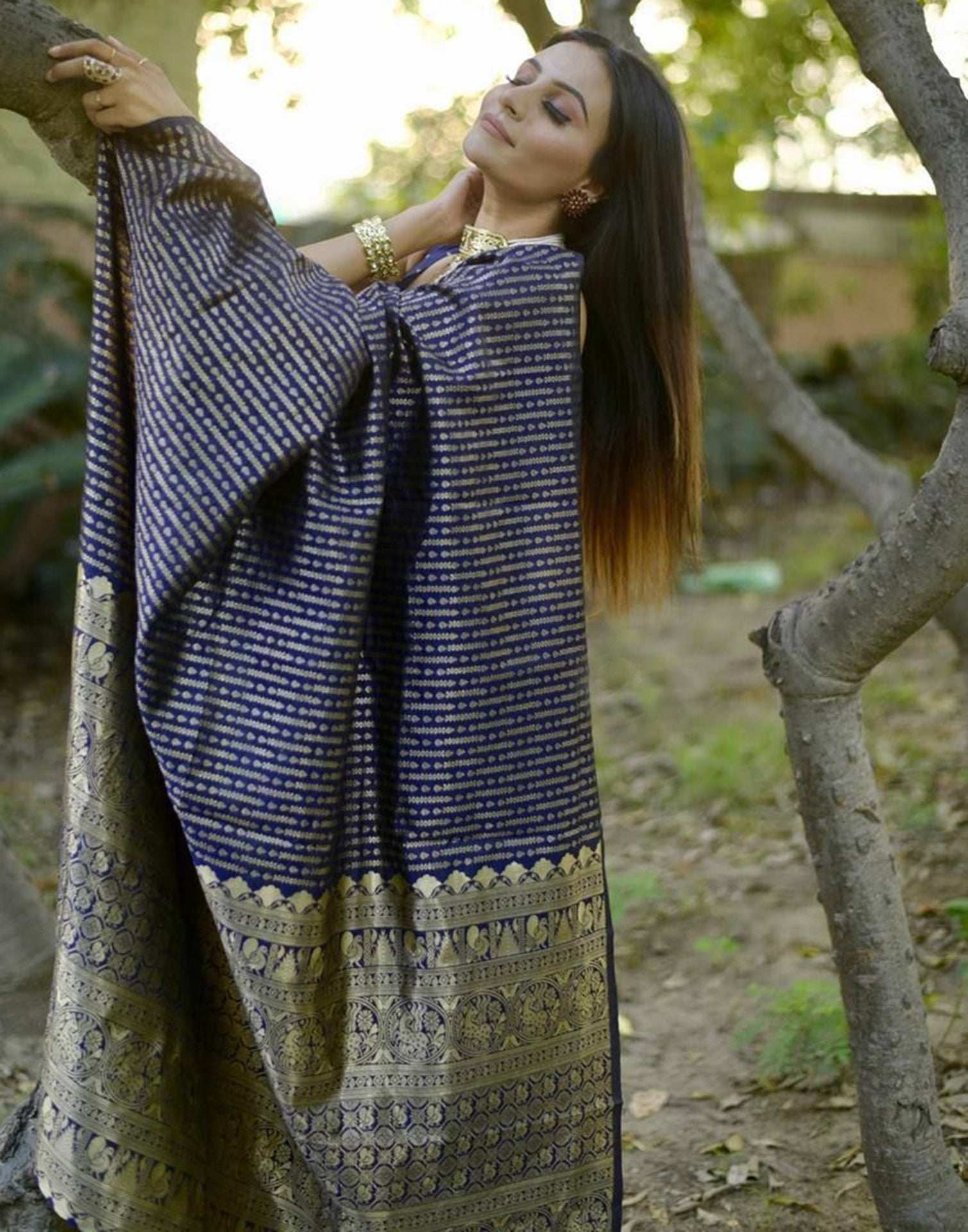 Blue Banarasi Silk Saree | Sudathi