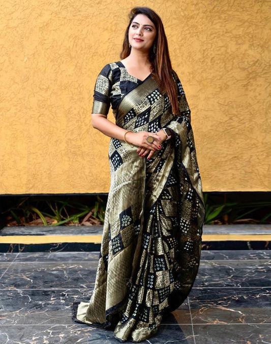 Black Silk Weaving Saree