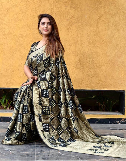 Black Silk Weaving Saree