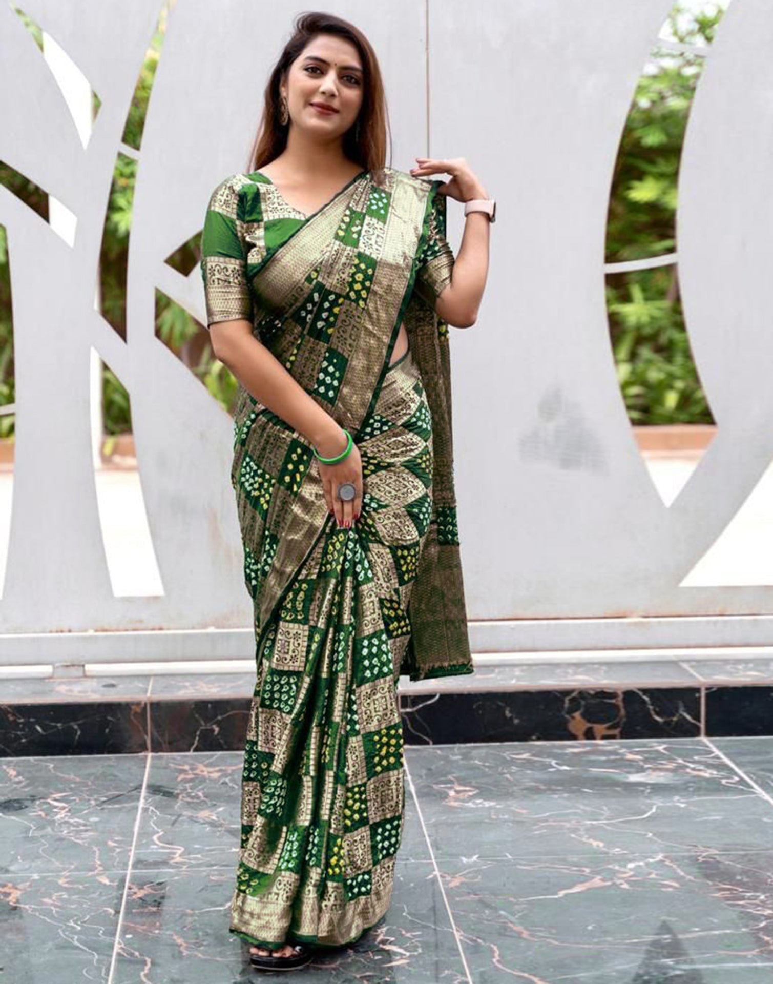 Green Banarasi Silk Saree | Sudathi