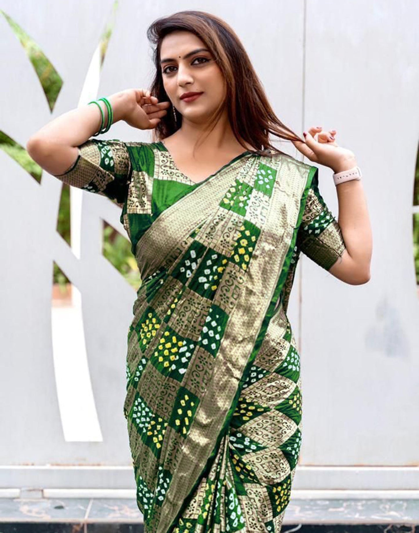 Green Banarasi Silk Saree | Sudathi