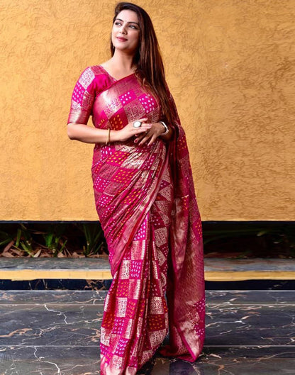 Rani Pink Banarasi Silk Saree | Sudathi