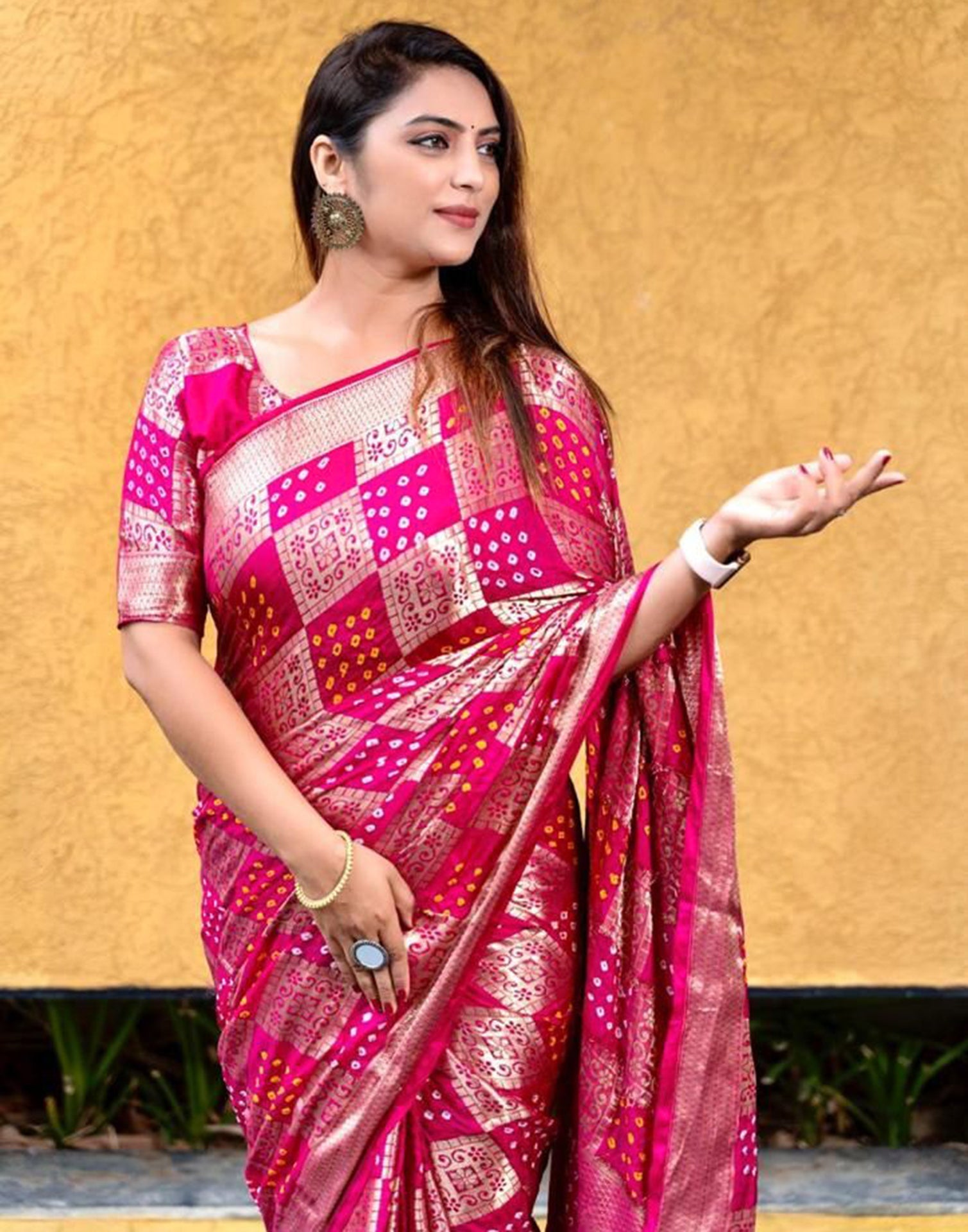 Rani Pink Banarasi Silk Saree | Sudathi