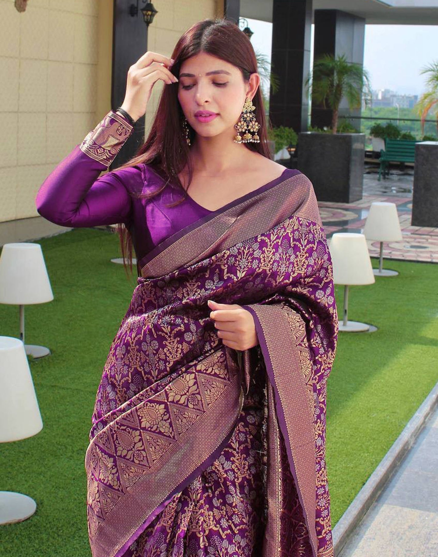 Wine Banarasi Silk Saree | Sudathi