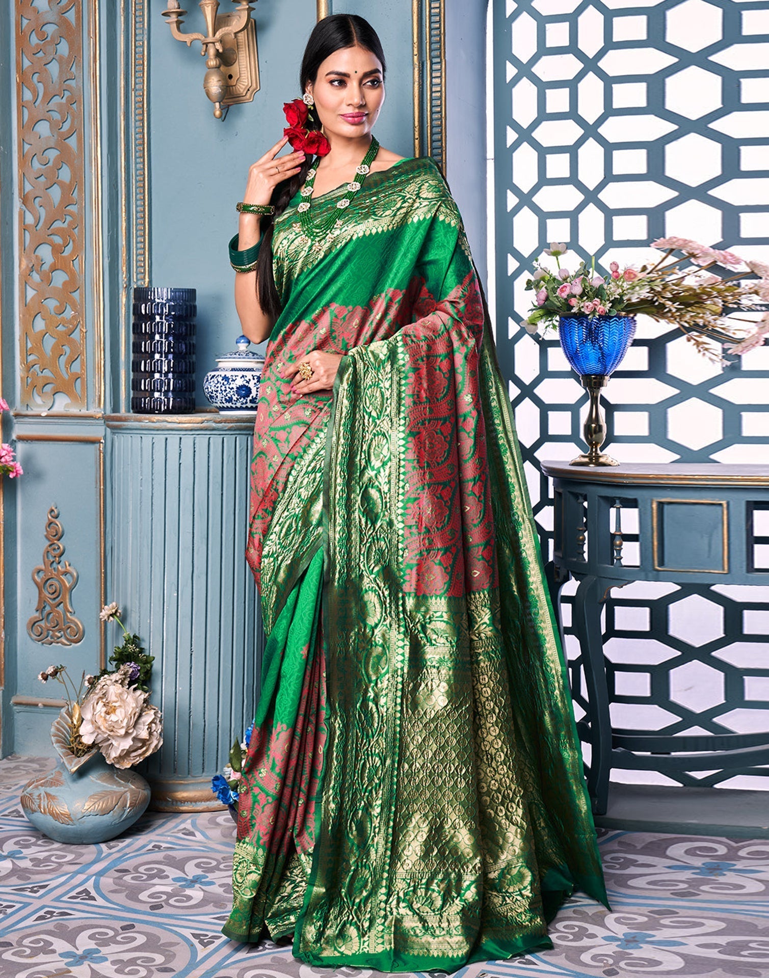 Pink Banarasi Silk Saree | Sudathi