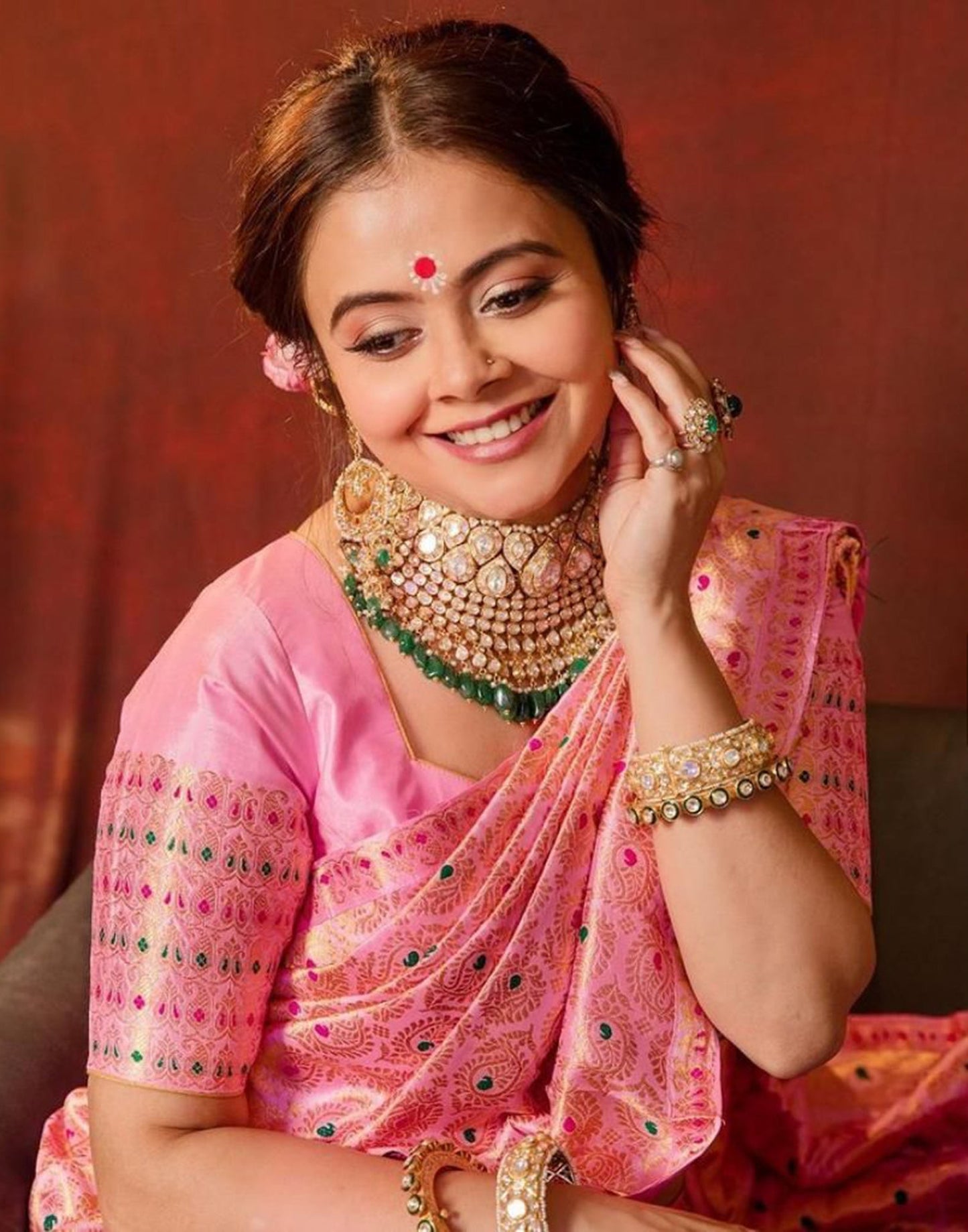 Light Pink Banarasi Silk Saree | Sudathi