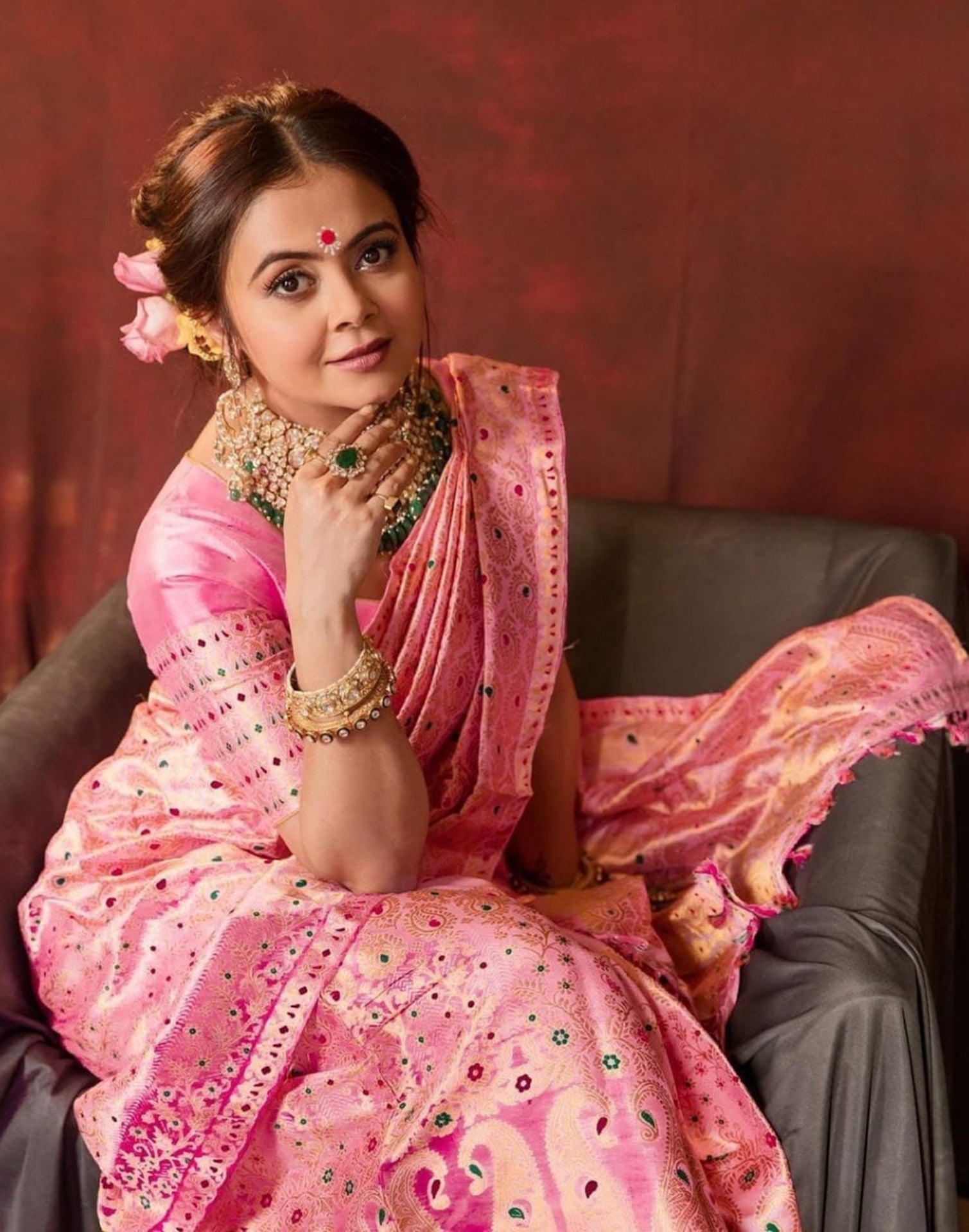 Light Pink Banarasi Silk Saree | Sudathi