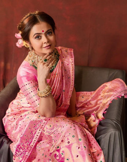 Light Pink Banarasi Silk Saree | Sudathi