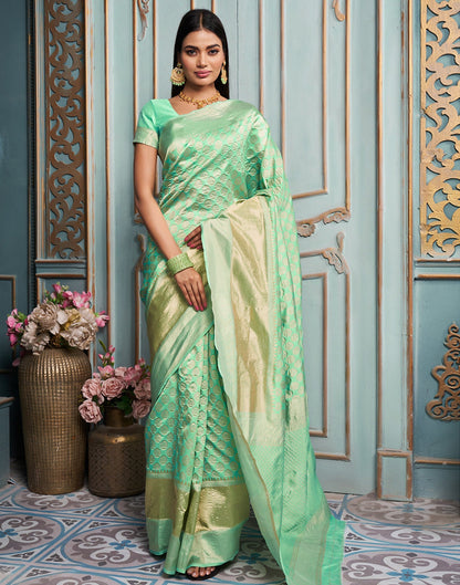 Light Green Banarasi Silk Saree | Sudathi