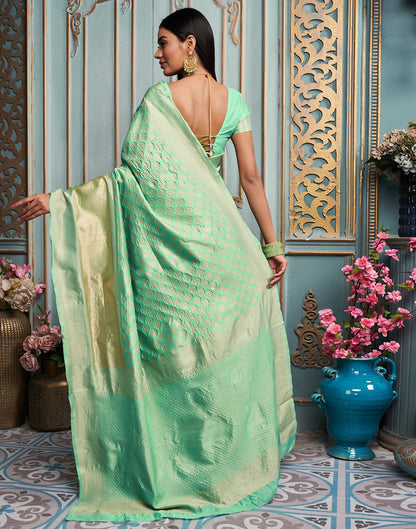 Light Green Banarasi Silk Saree | Sudathi