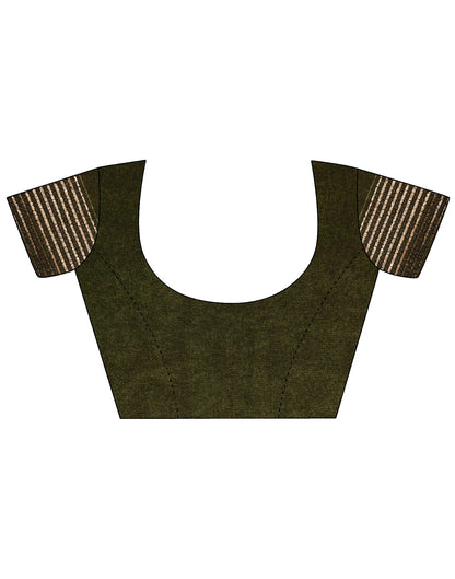 Dark Green & Cream Georgette Printed Saree | Leemboodi