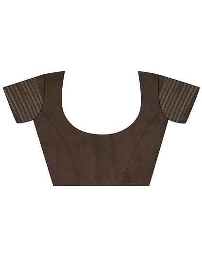 Brown & Cream Georgette Printed Saree | Leemboodi