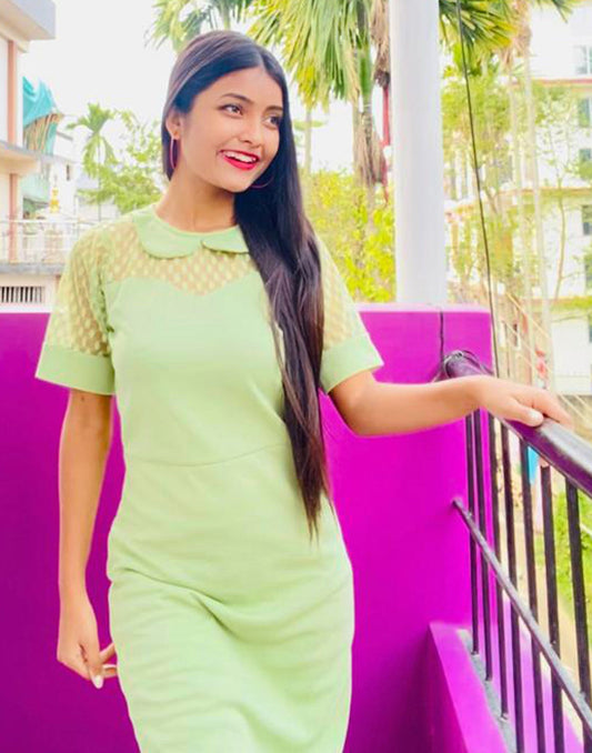 Green Knitted Bodycon Dress | Sudathi