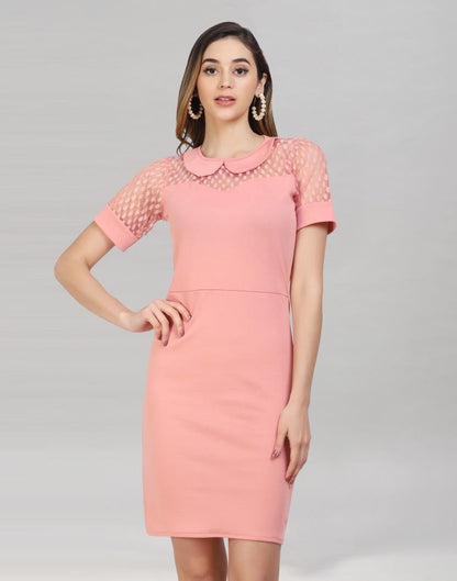 Pink Coloured Lycra Knitted Bodycon | Sudathi