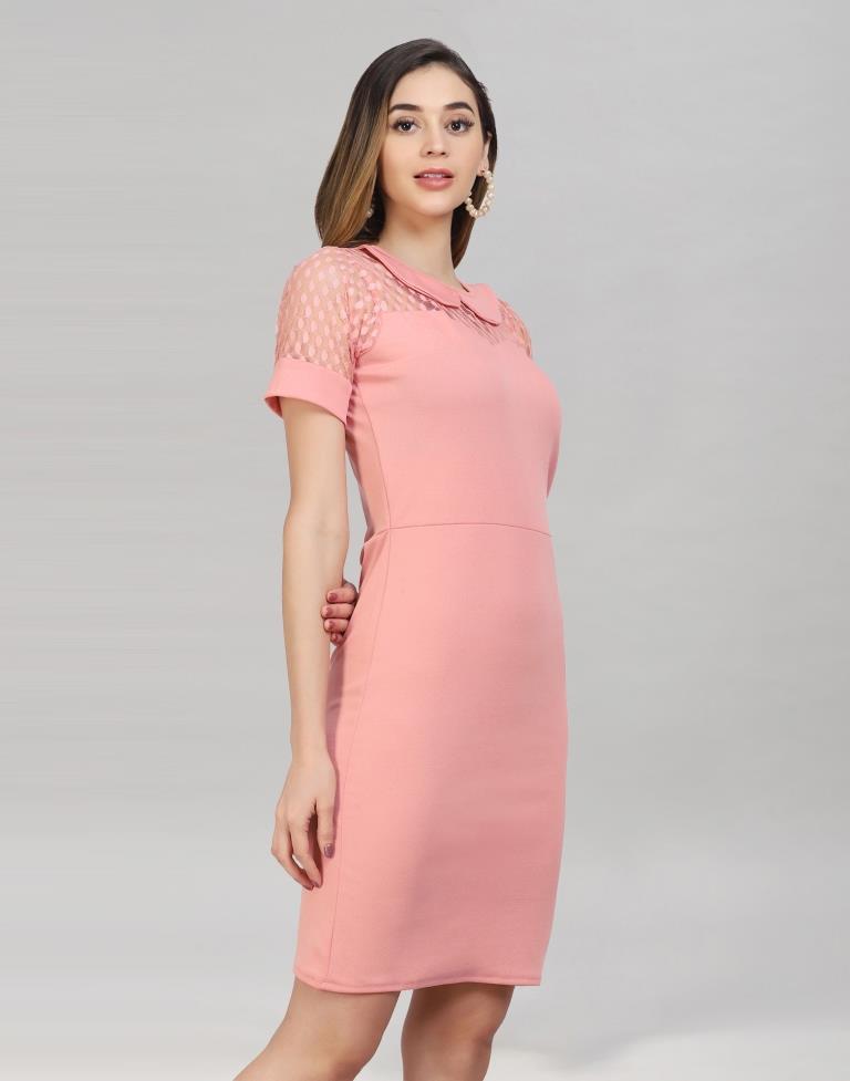 Pink Coloured Lycra Knitted Bodycon | Sudathi