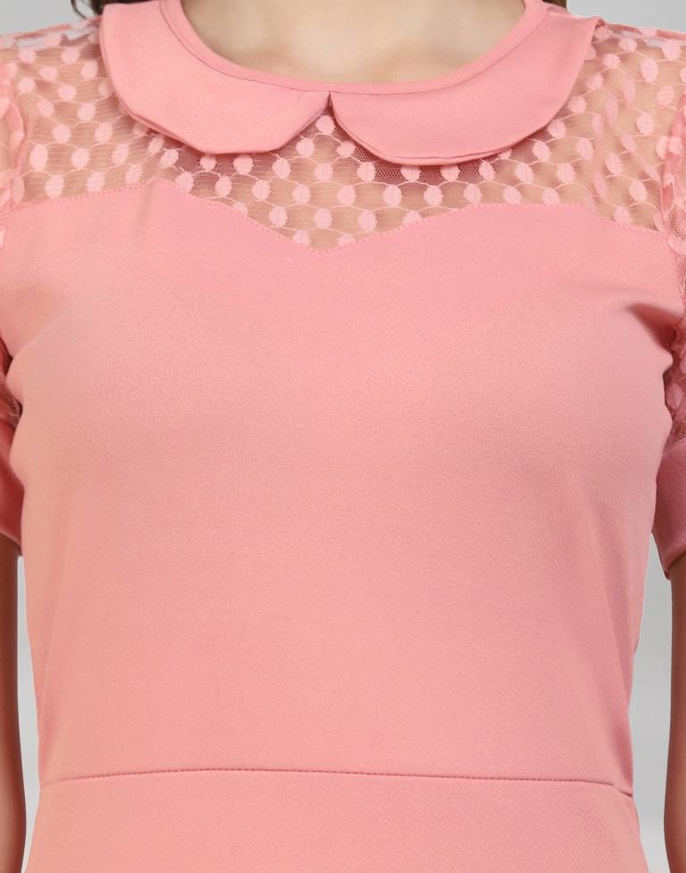 Pink Coloured Lycra Knitted Bodycon | Sudathi