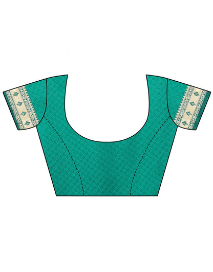 Rama Green Paithani Silk Saree With Zari Weaving Work | Leemboodi