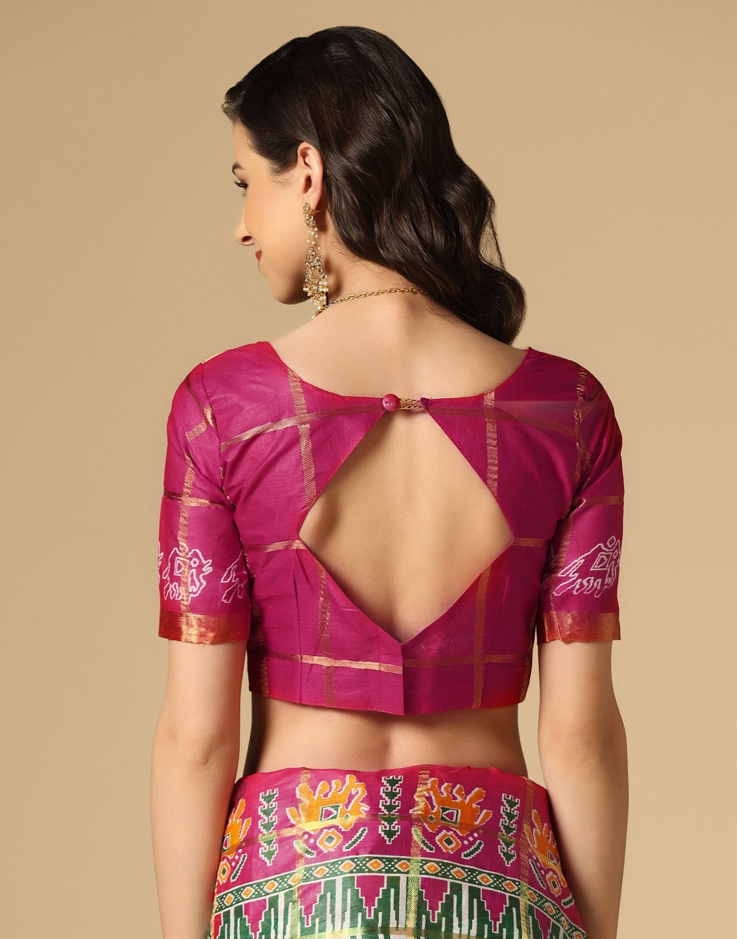 White & Multicoloured Patola Saree | Sudathi