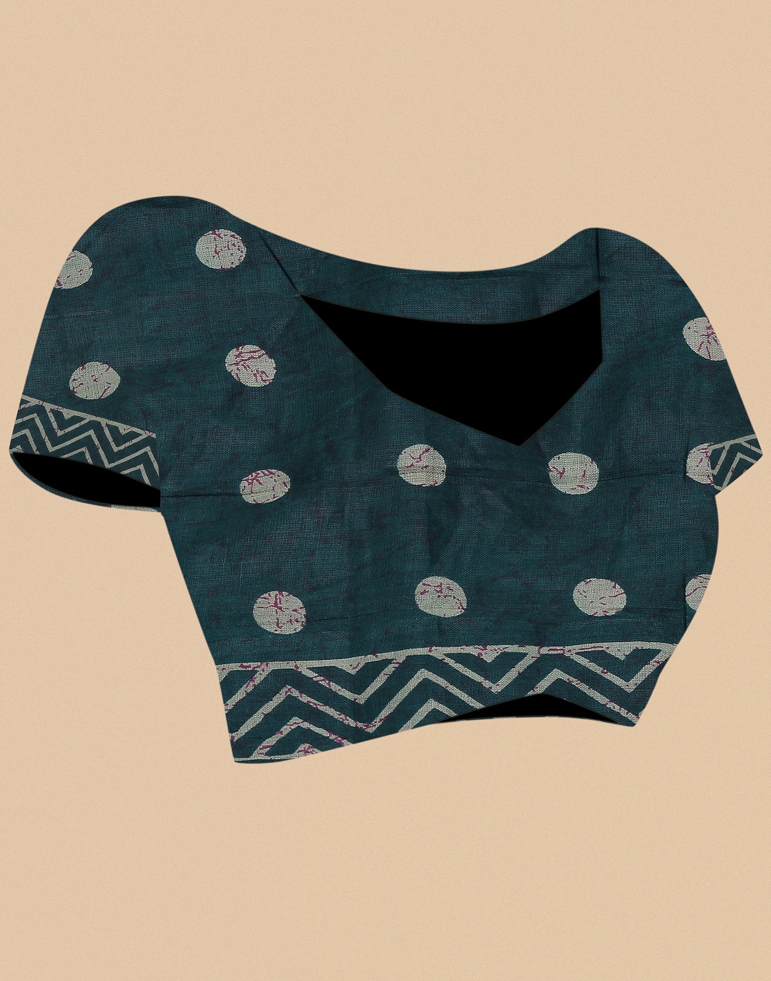 Blue Printed Cotton Saree | Sudathi