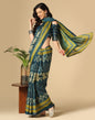 Blue Printed Cotton Saree | Sudathi