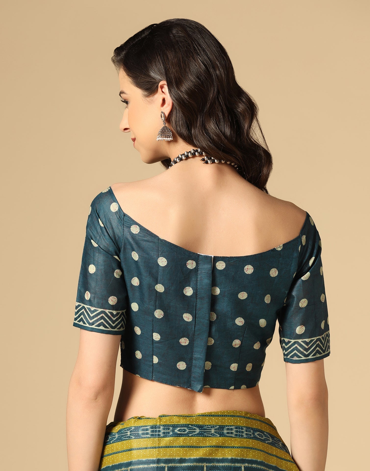 Blue Printed Cotton Saree | Sudathi