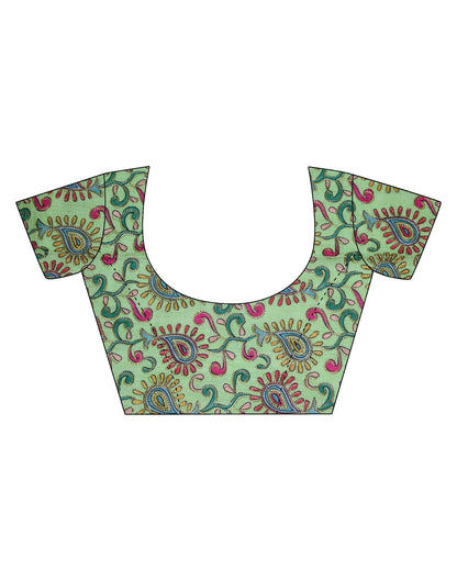 Blue Printed Georgette Saree | Leemboodi