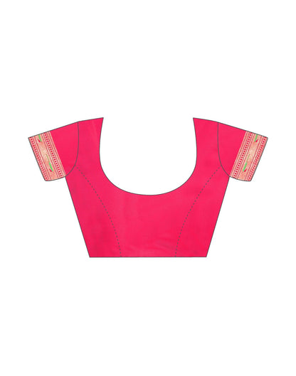 Rani Pink Paithani Silk Saree | Leemboodi