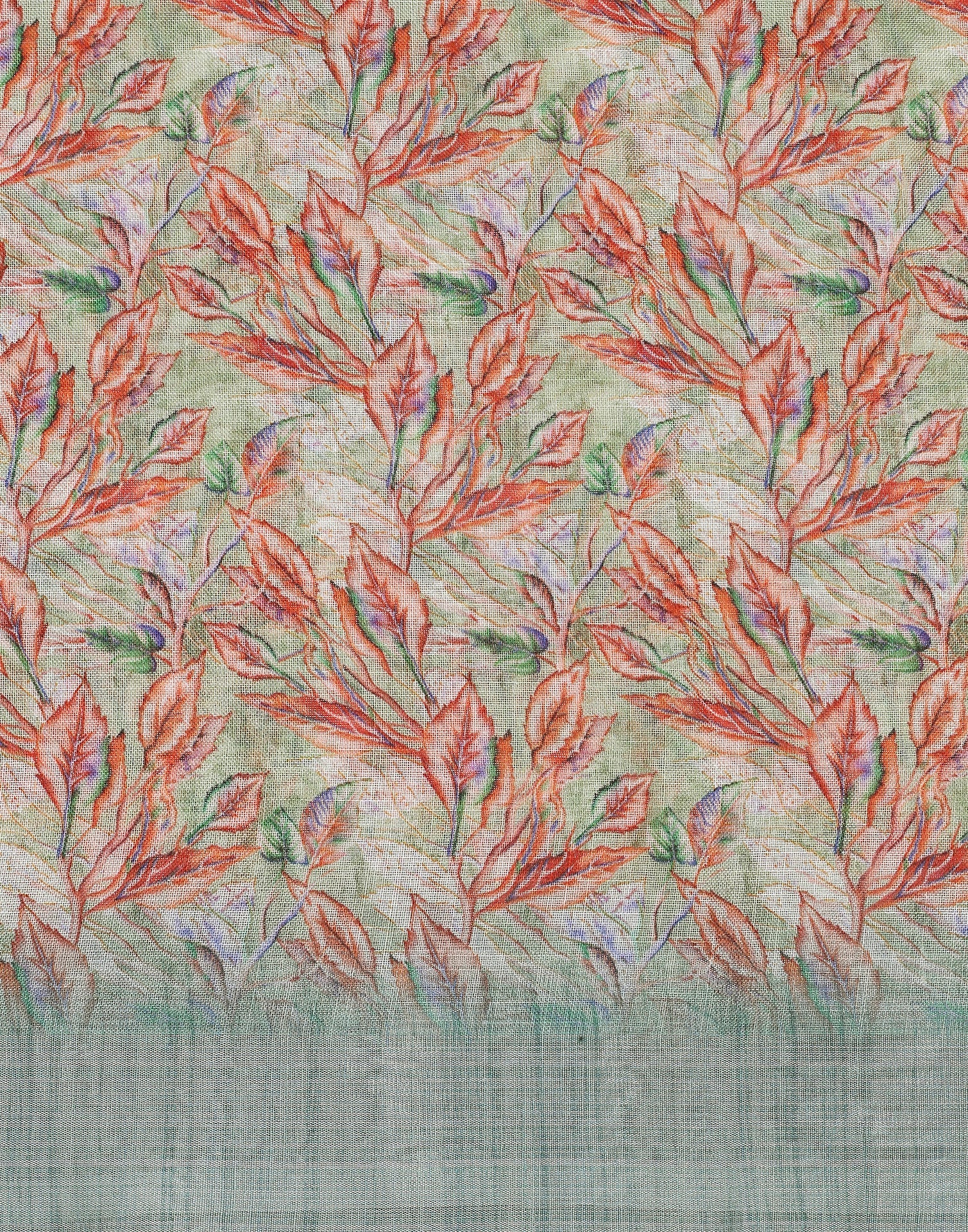 Multicoloured Printed Cotton Saree | Leemboodi