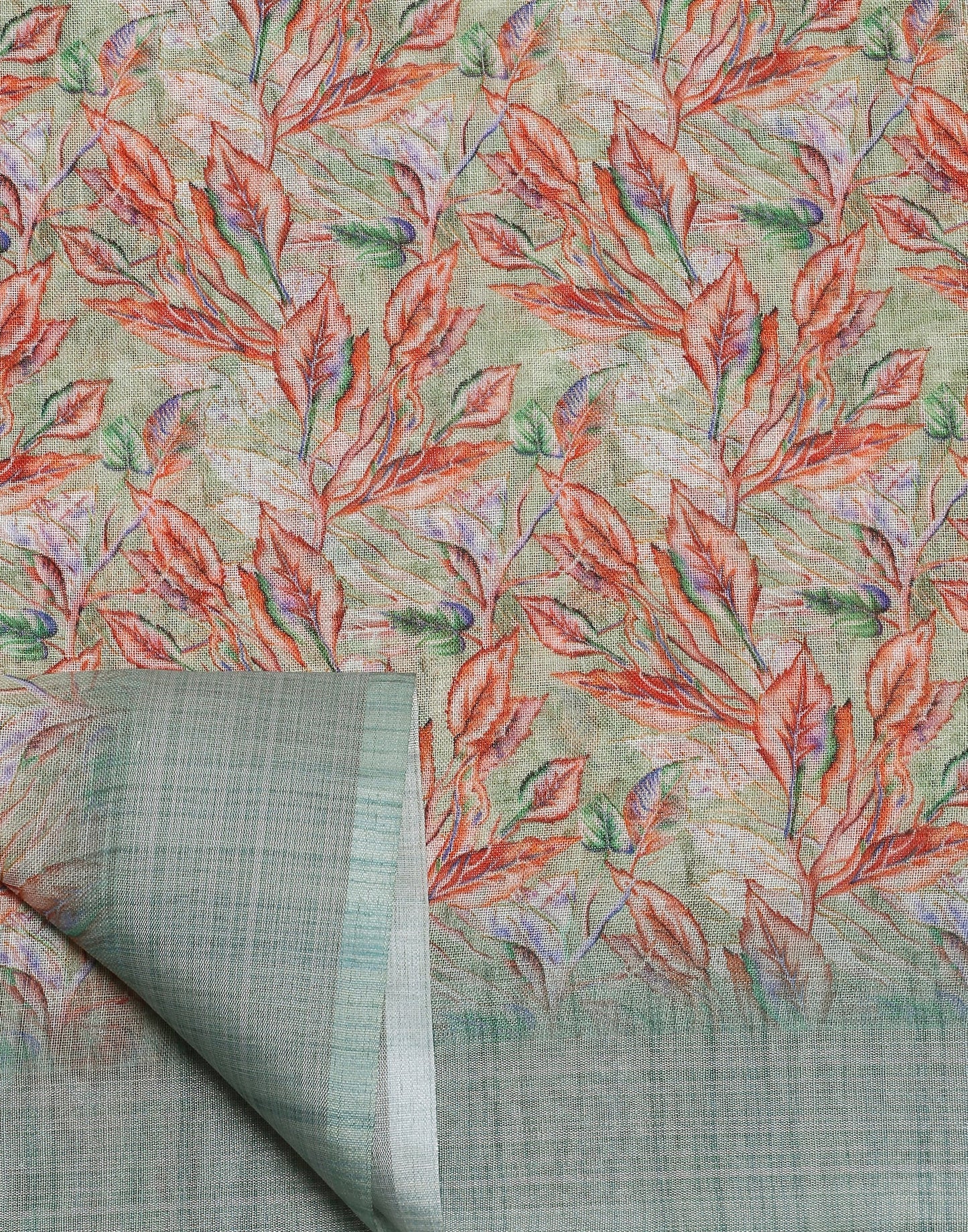 Multicoloured Printed Cotton Saree | Leemboodi