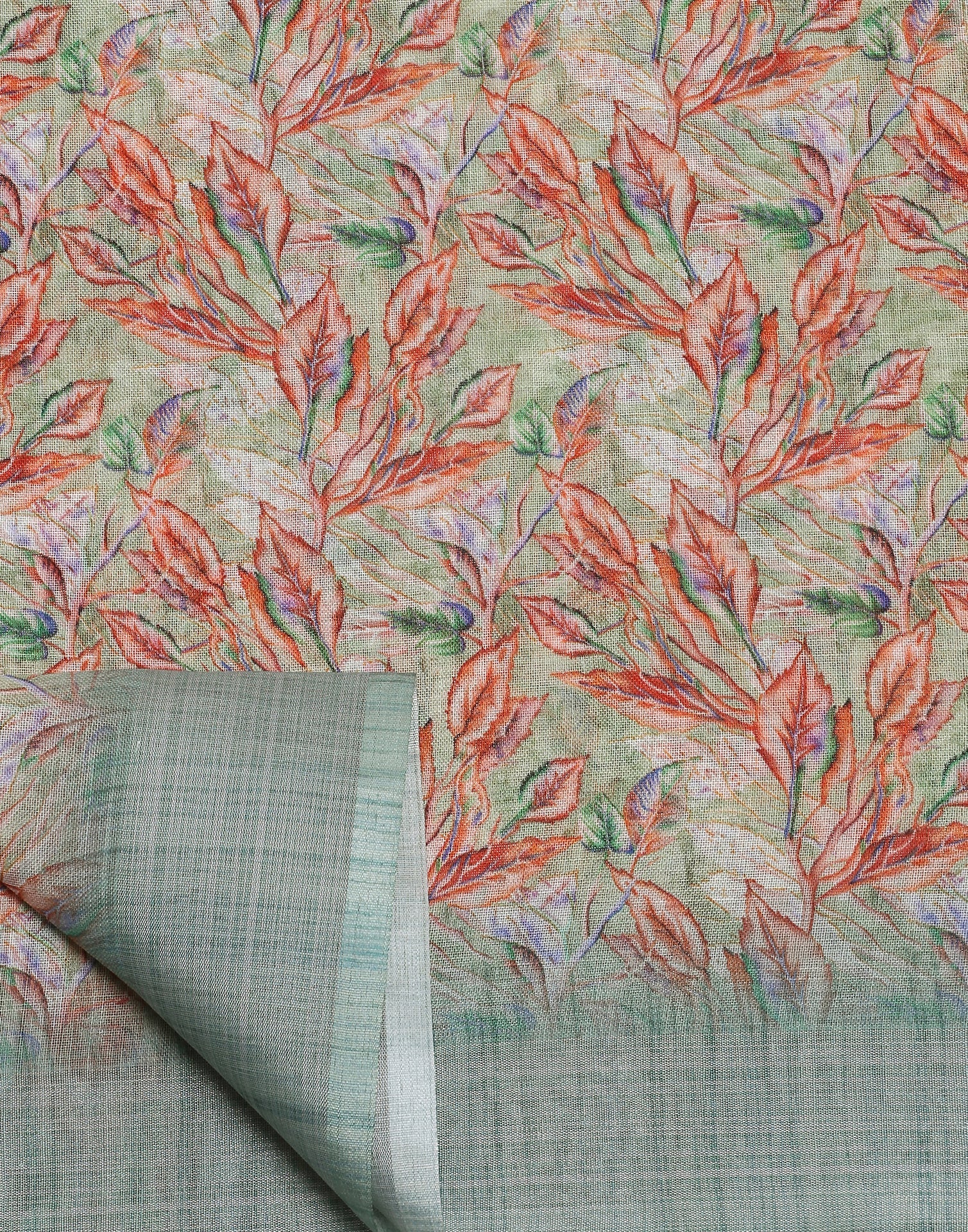 Multicoloured Printed Cotton Saree | Leemboodi