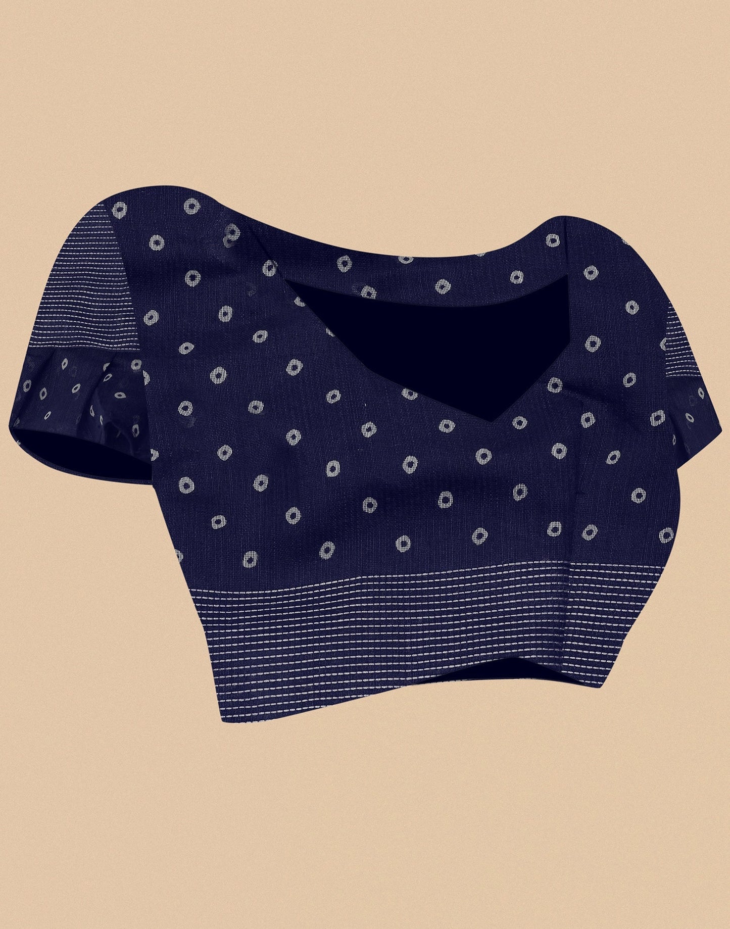 Navy Blue Bandhani Cotton Saree | Sudathi