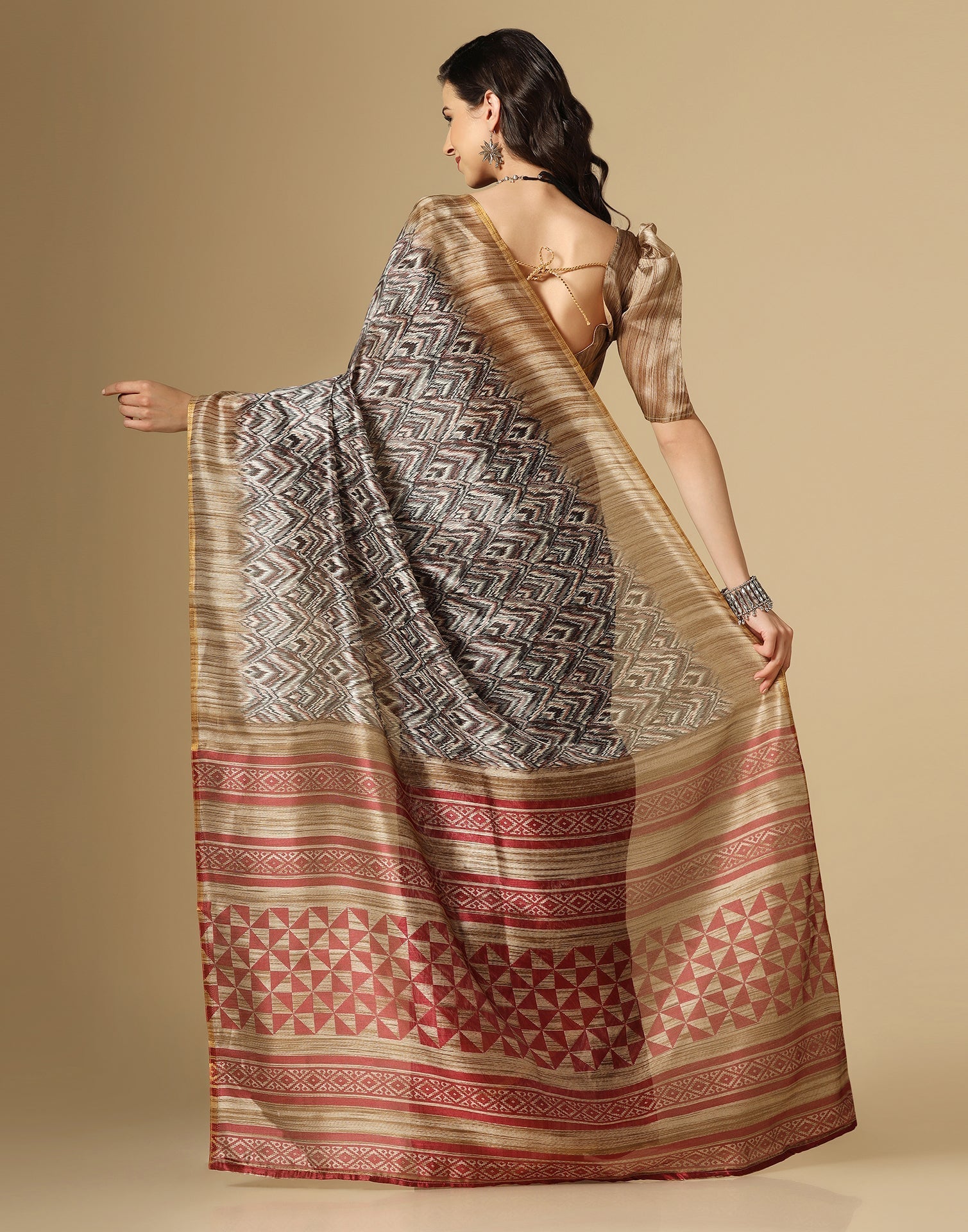 Multicoloured Printed Silk Saree | Leemboodi