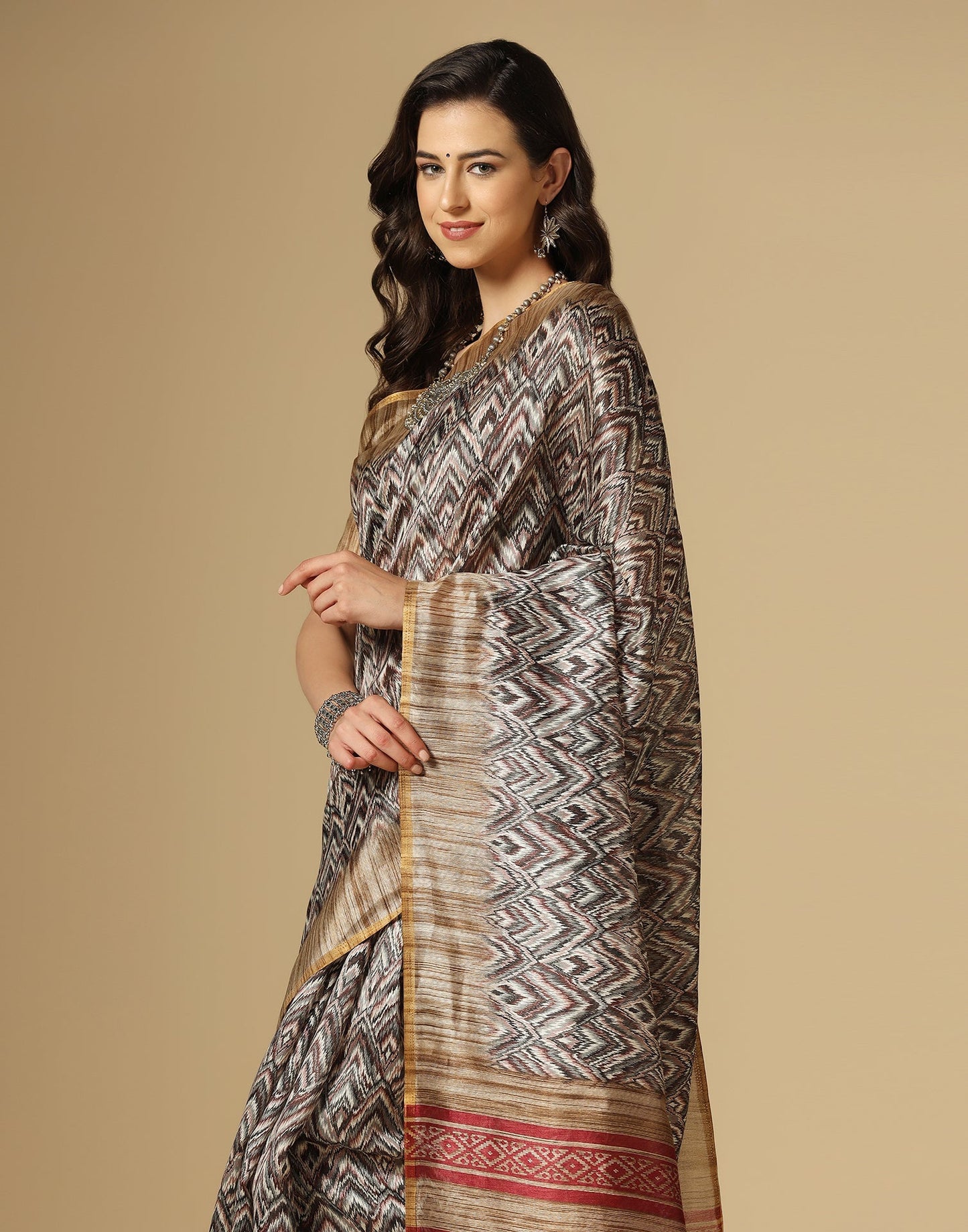 Multicoloured Printed Silk Saree | Leemboodi