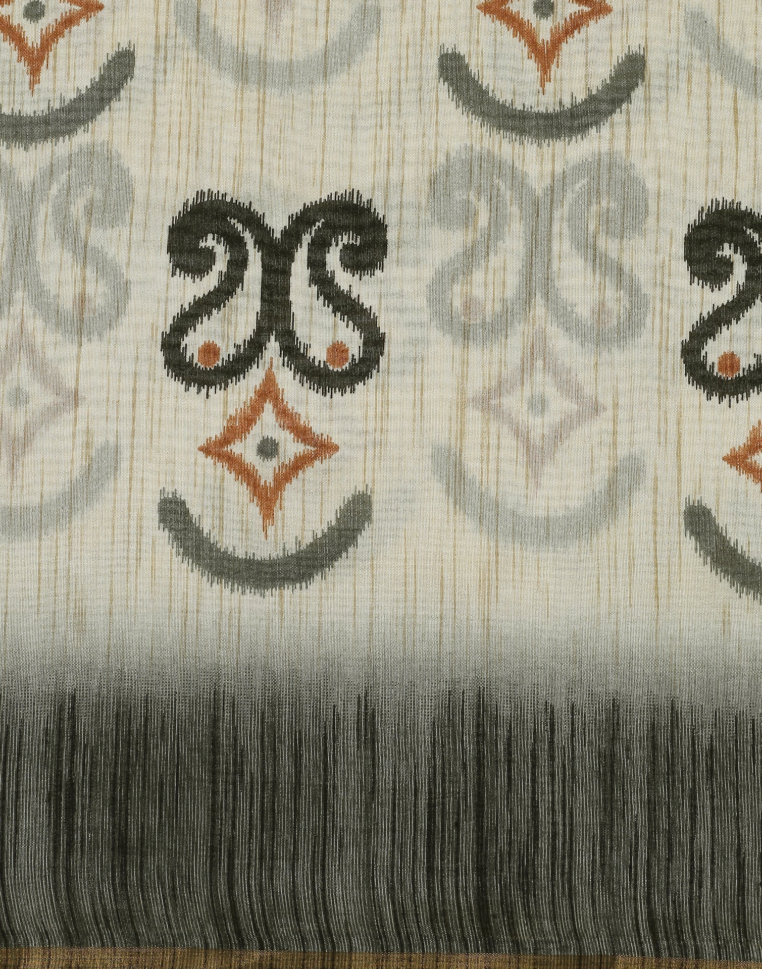 Cream Printed Silk Saree | Sudathi