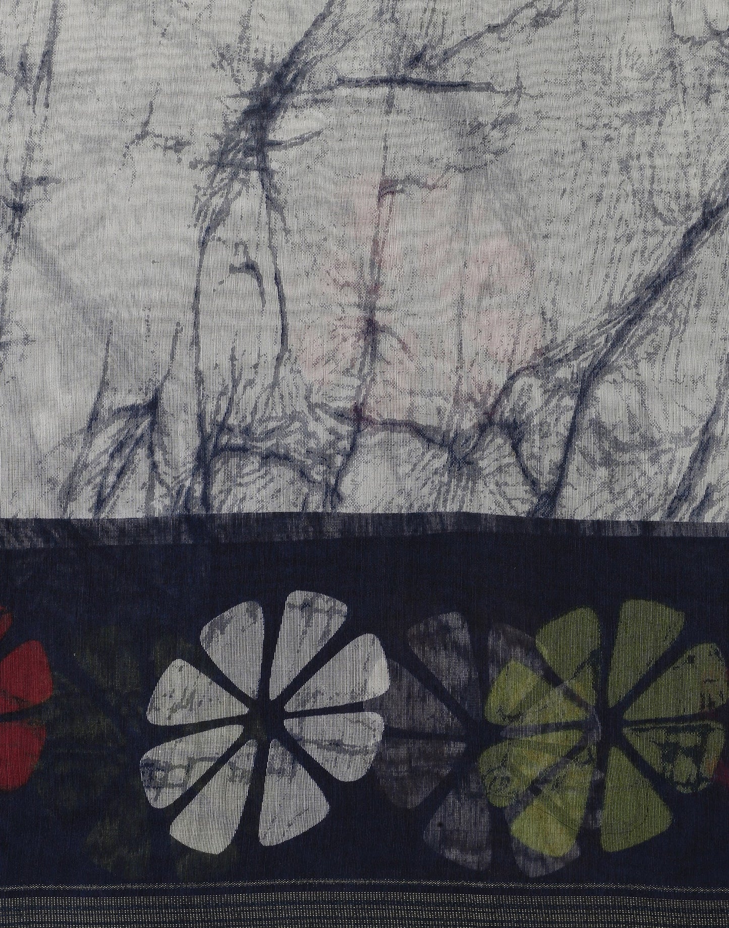 Cream Printed Cotton Saree | Sudathi