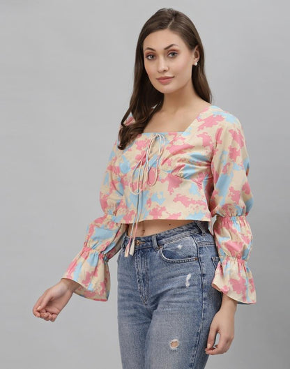 Multicoloured Printed Top | Sudathi