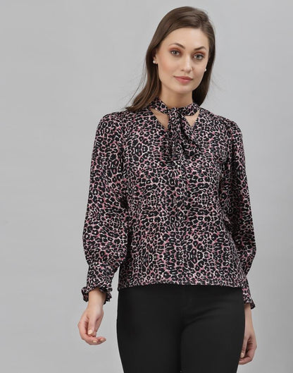 Black Animal Printed Top | Sudathi