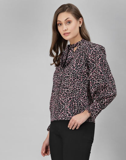 Black Animal Printed Top | Sudathi