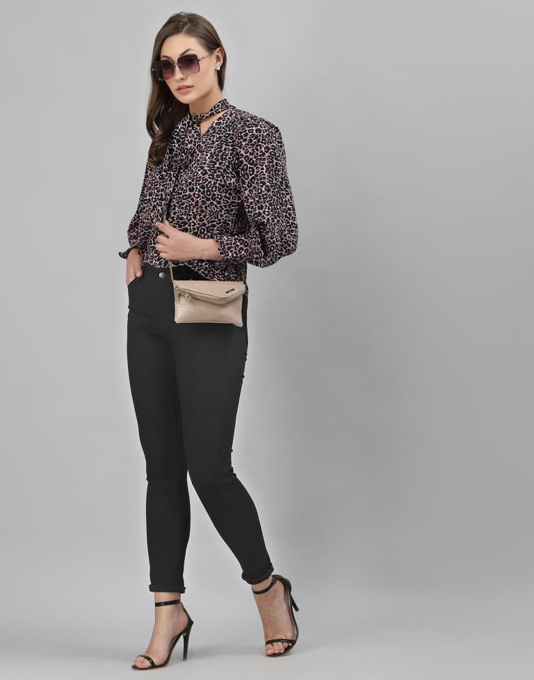 Black Animal Printed Top | Sudathi