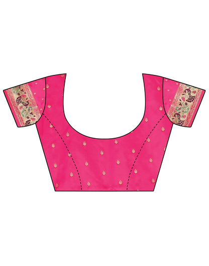 Rani Pink Paithani Silk Saree | Leemboodi