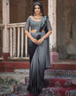 Grey Plain Lycra Saree | Leemboodi