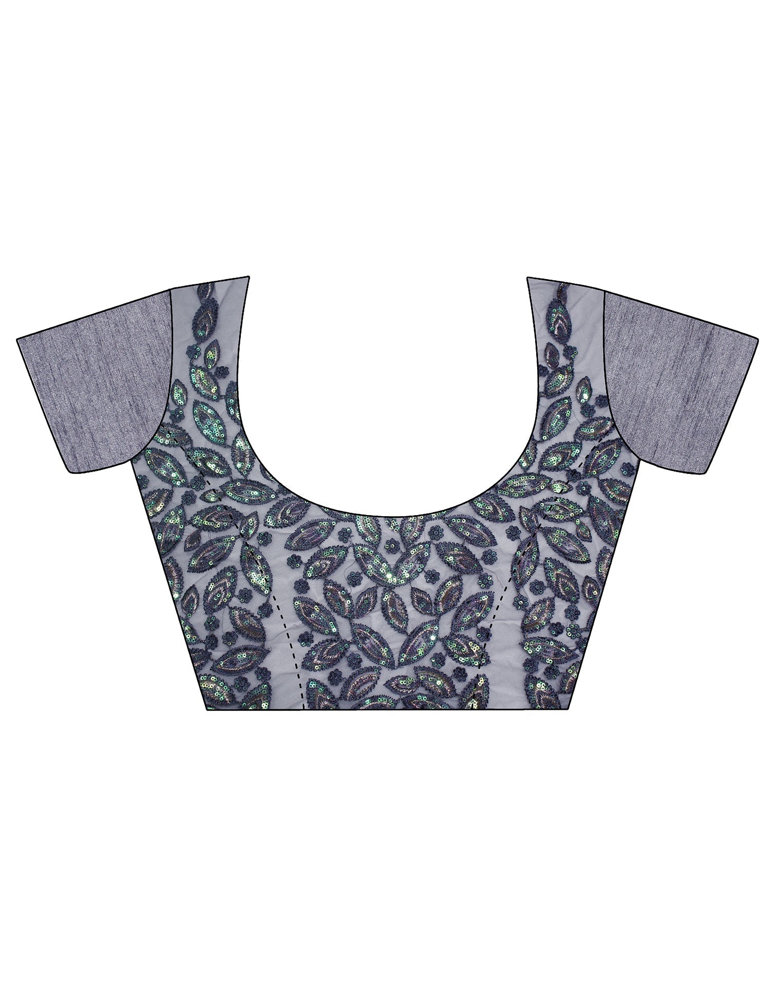 Grey Plain Lycra Saree | Leemboodi